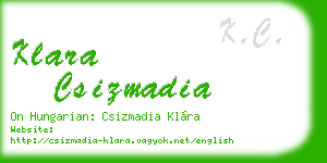 klara csizmadia business card